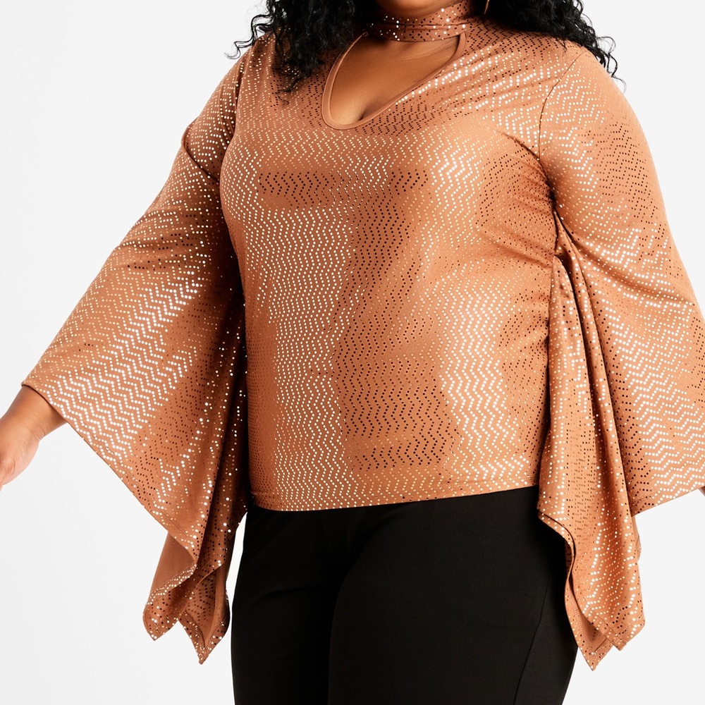 New Ashley Stewart Sequin CutOut Mock Neck Poncho Size 14/16 Plus, $5.00